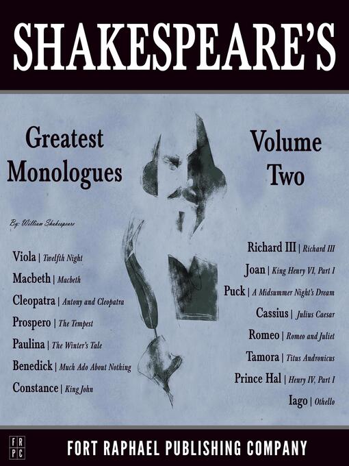 Cover image for Shakespeare's Greatest Monologues